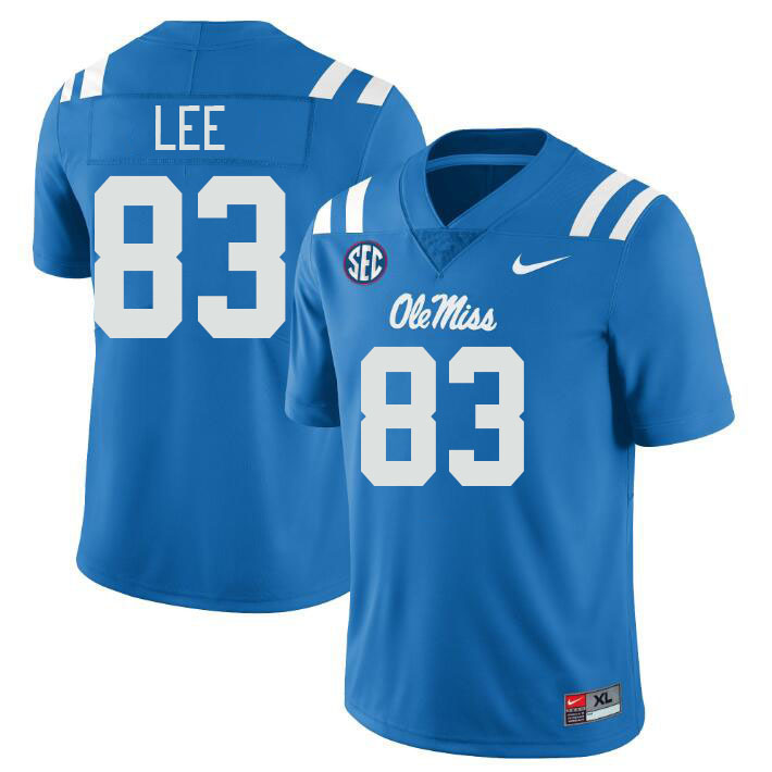 Men #83 Cayden Lee Ole Miss Rebels College Football Jerseys Stitched Sale-Power Blue
